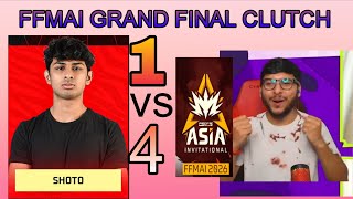 HINDI SHOTO 1VS 4 CLUTCH FFMAI GRAND FINAL REACT TONDE GAMER