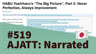 HABU Yoshiharu’s “The Big Picture”, Part 2: Never Perfection, Always Improvement-AJATT:Narrated #519