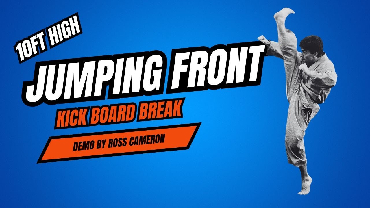 Ross Cameron BREAKS 10ft Board with Jump Front Kick | Incredible Martial Arts Power & Control