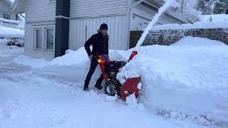 Cowboy snowblowing testing the limits of the Simplicity Signature PRO just for fun