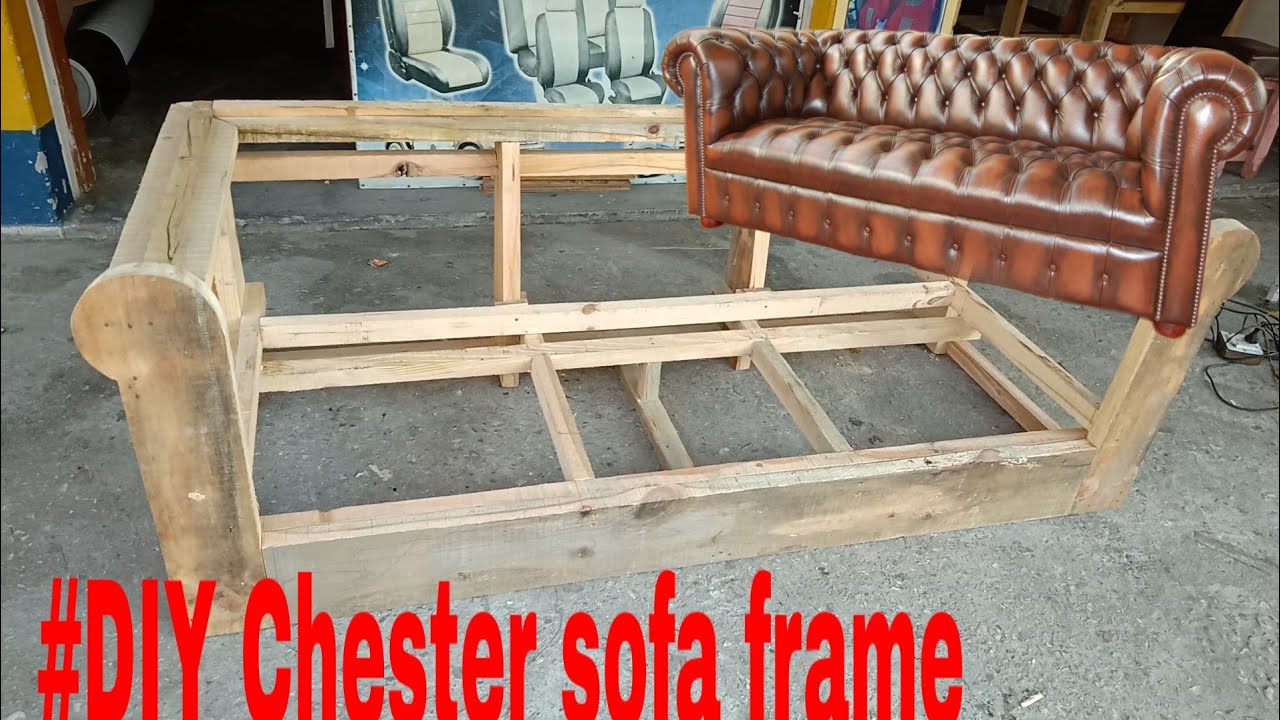 How to make Chester sofa frame - YouTube