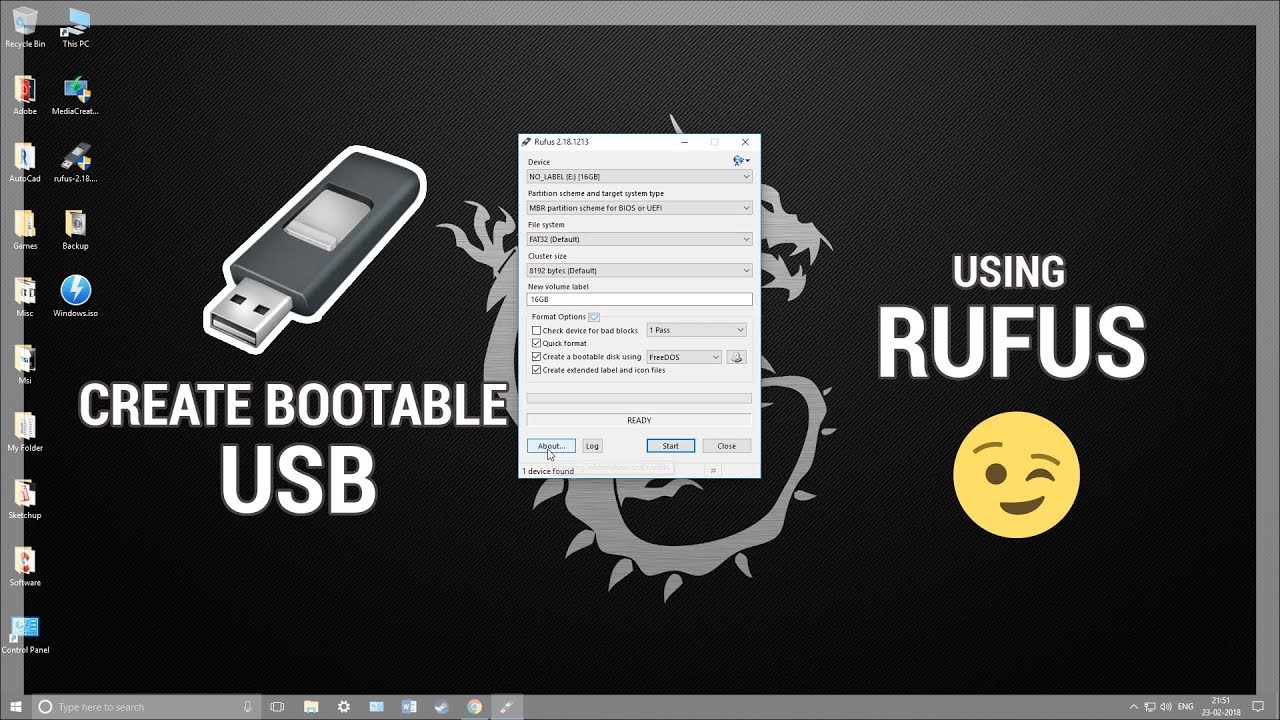 rufus create bootable usb windows 7 instructions