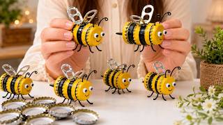So Easy! Amazing DIY Bee Craft from Bottle Caps 🐝 | Creative Recycling Idea