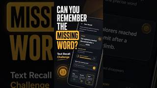 Can You Remember the Missing Word? | Text Recall Challenge