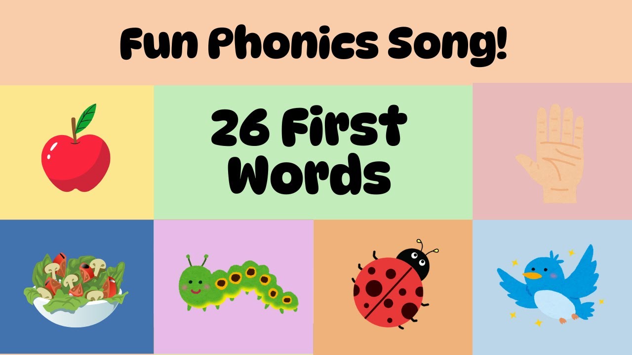 ABC Phonics First Words Song for Kids! | Learn A-Z Vocabulary with Fun Music & Cute Animation 🎵