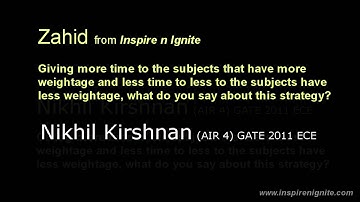 How To Prepare For GATE: Nikhil Krishnan (AIR 4) GATE 2011- (part-1)