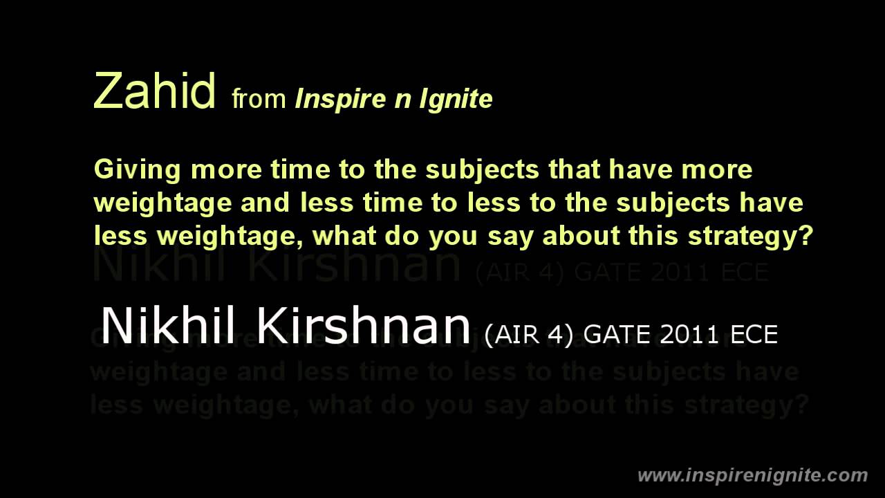 How To Prepare For GATE: Nikhil Krishnan (AIR 4) GATE 2011- (part-1)
