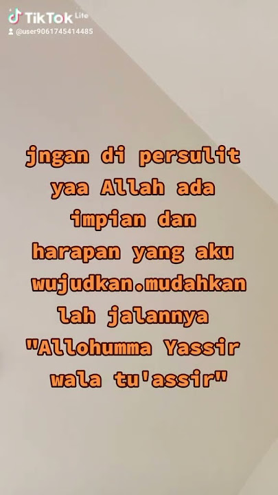#videoshorts  ya Alla mudahkanlah jalanku Karan ada hrapn dan impian 🤲😍