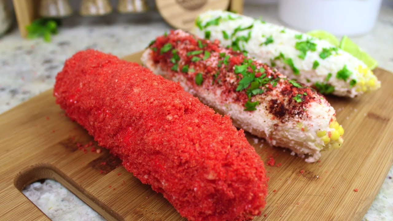 Flaming Hot Cheetos Corn on a Cob | Elote Con Hot Cheetos