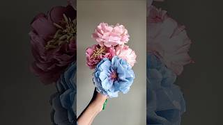Diy peonies| How to make peony flower from tissue paper|#craft #viral #trending #art #handmade