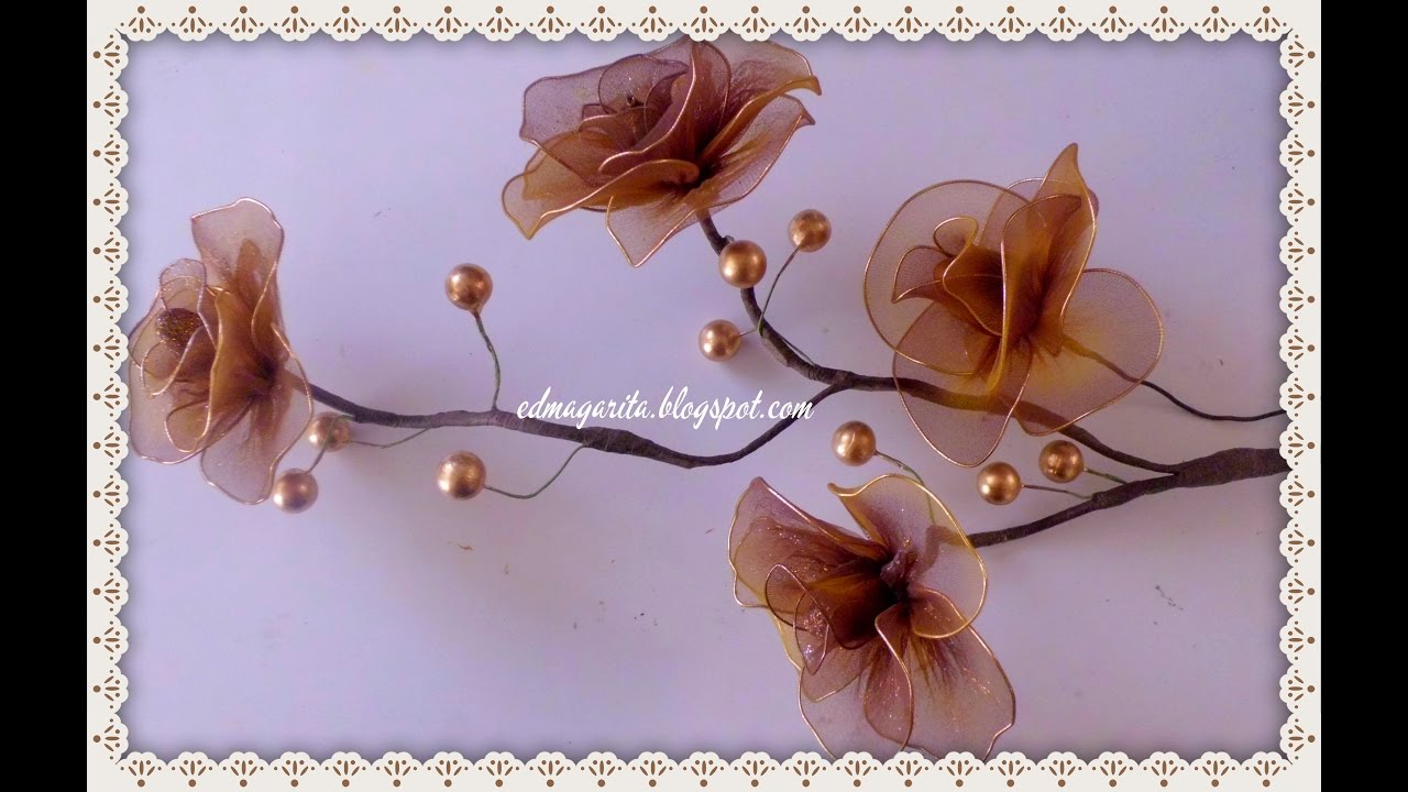 Rosa Té de Nylon con Aplicaciones doradas - tutorial