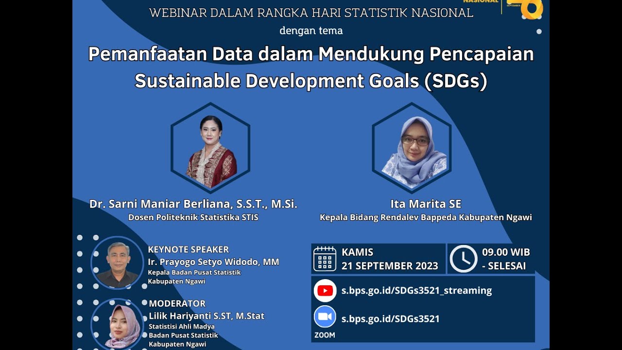 Webinar HSN 2023 : Pemanfaatan Data dalam Mendukung Pencapaian Sustainable Development Goals (SDGs)