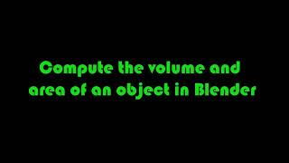 How to calculate the volume of an object in Blender #blendertutorial