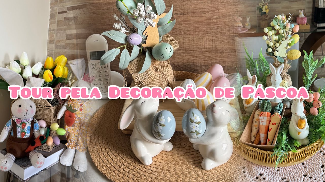 Tour pela decoração de Páscoa, transformação na minha cozinha + organização #páscoa #pascoa #tour