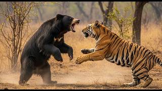 Sloth Bear vs Tiger A Rare, Savage Clash Caught on Camera!