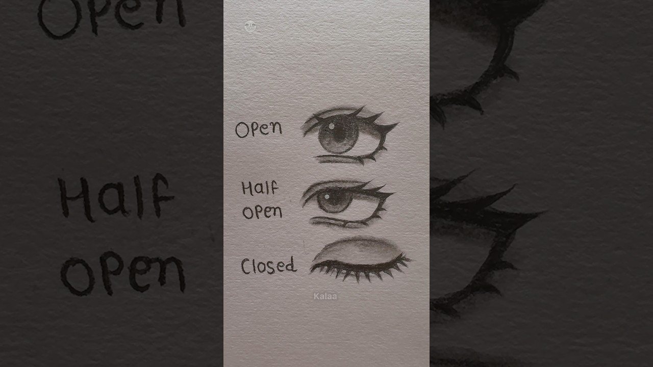 Draw eyes (open, half open & closed) 