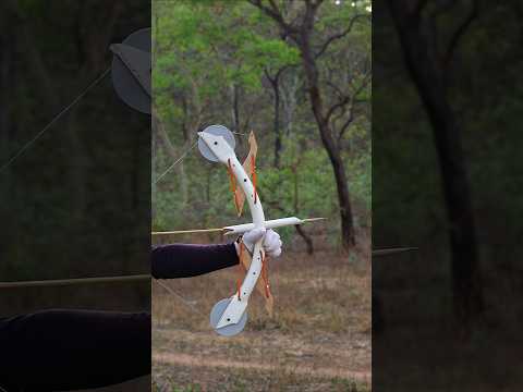 Creative PVC Slingshot With Bamboo Arrow #diy #craft #youtubeshorts #bamboo