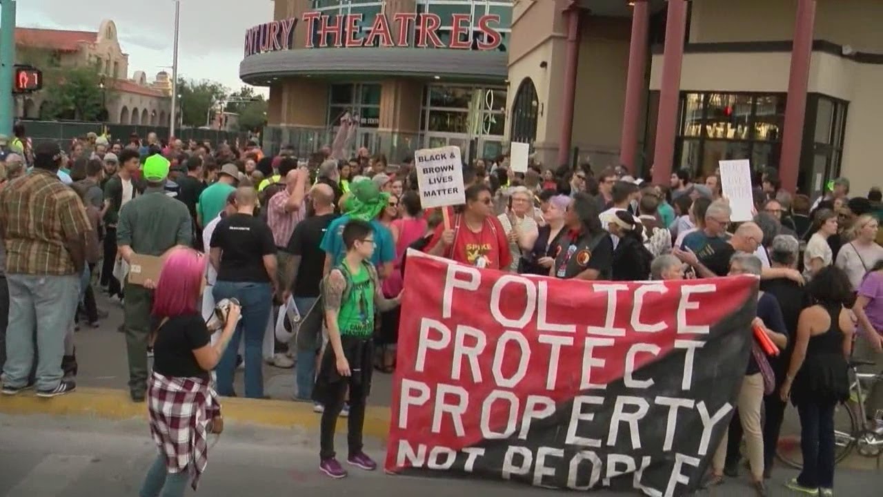 Black Lives Matter protesters march through downtown Albuquerque