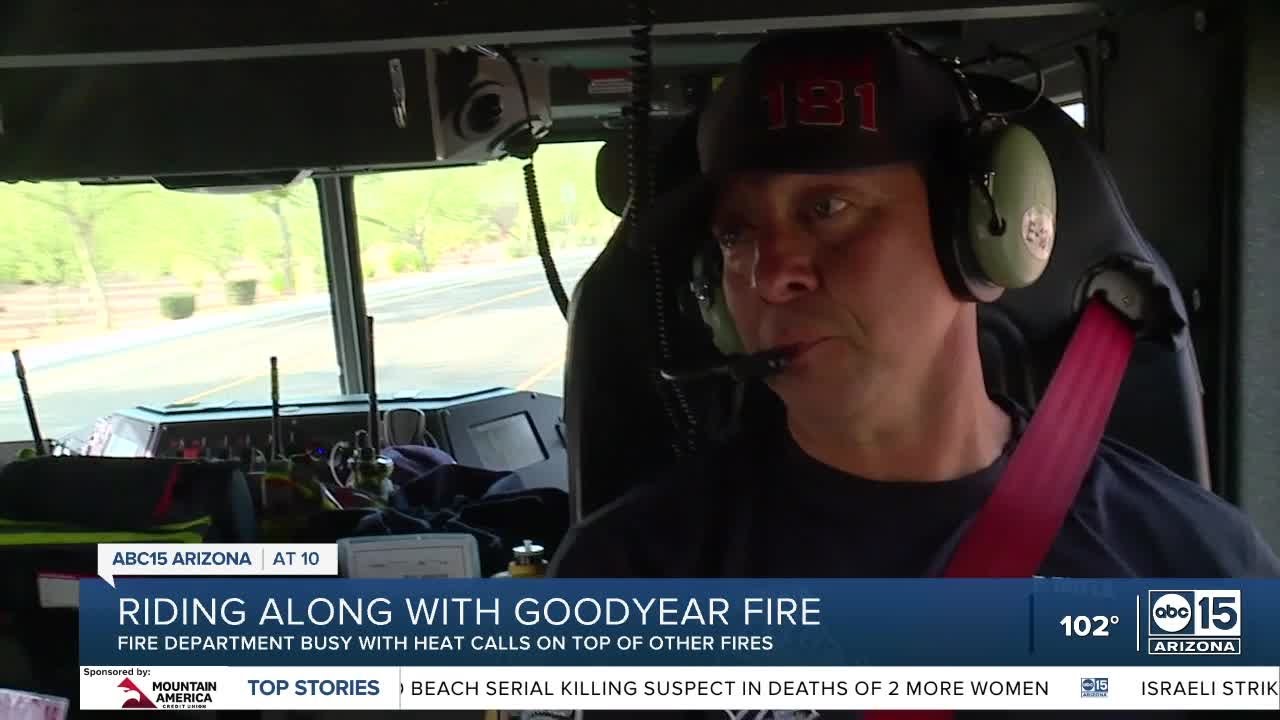 ABC15 takes a ride-along with Goodyear FD amid extreme heat - YouTube