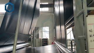 How does the automated production line for geomembranes operate？