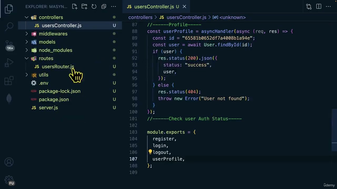 👤 User Profile Controller | Manage User Data in MERN Stack 2025