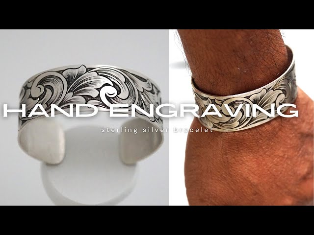 Making and hand engraving a sterling silver jewelry bracelet in