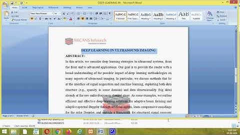 DEEP LEARNING IN ULTRASOUND IMAGING -PYTHON PROJECT 2020