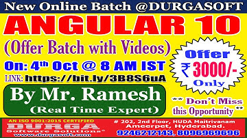 ANGULAR 10 Online Training @ DURGASOFT