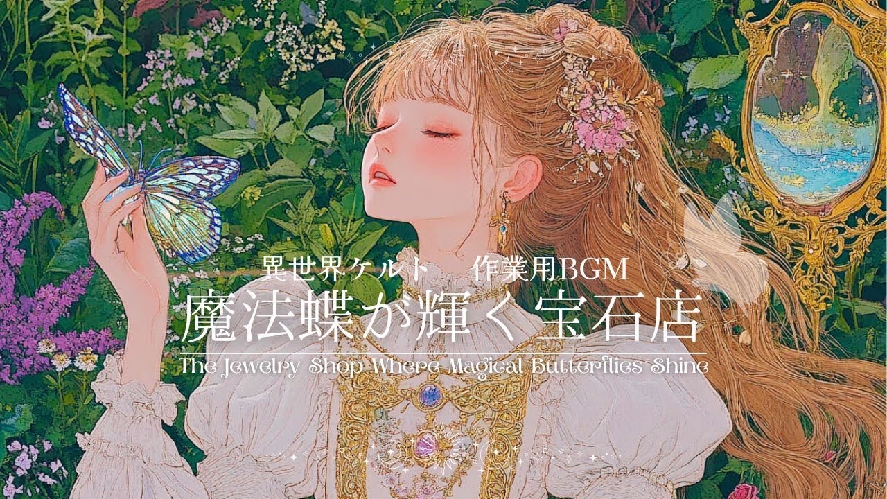 【作業用BGM】魔法蝶が輝く宝石店　−The Jewelry Shop Where Magical Butterflies Shine 【異世界ケルト音楽｜勉強用｜配信用｜瞑想用】