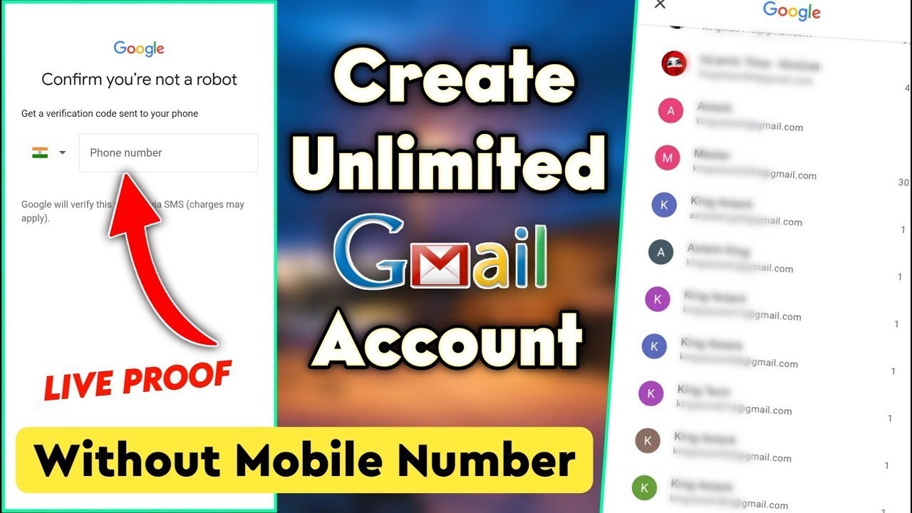 Create Unlimited Gmail Account Without Mobile Verification YouTube