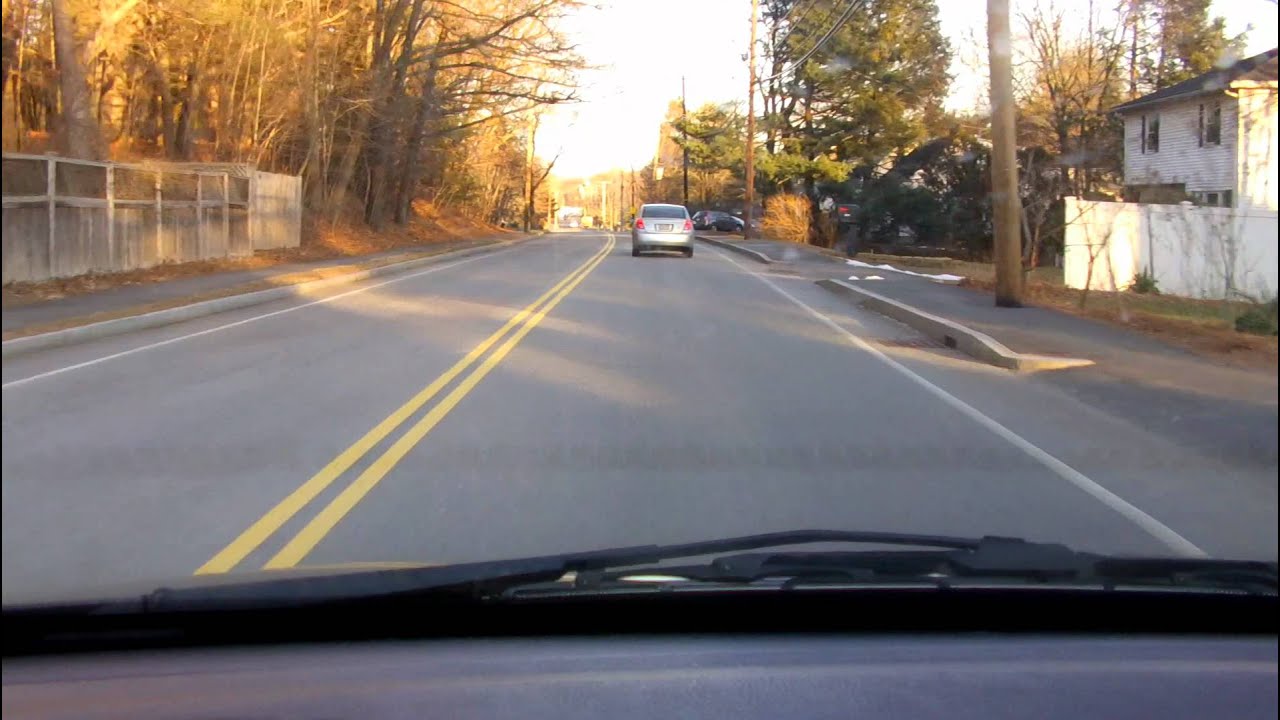 Driving through of Newton and Lexington to Woburn, Massachusetts