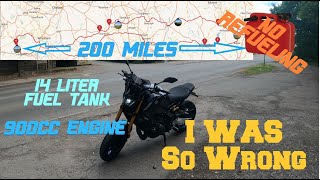 200+ Miles! Fuel  CHALLANGES On Yamaha MT09SP How Far Can I GET (E5 Fuel)