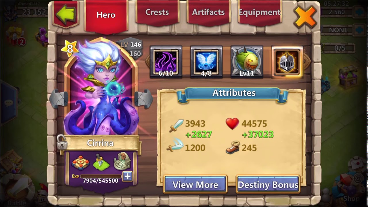 Castle clash :- The best hero cirrina 100% damage in raid opposit other legendary heroes👏🏻🌟