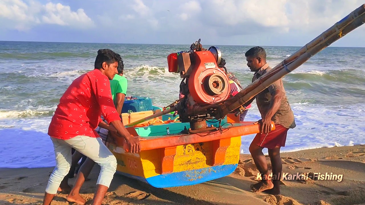 Indian Fishing Boat Goes on Fishing In  Deep  Seastone