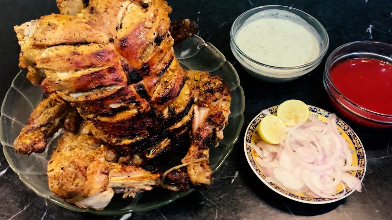 Restaurant Style Whole Chicken Roast Without Oven Recipe by Yummy Bites YouTube