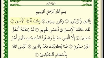 سورة التين مكتوبة للقارئ الشيخ صلاح بو خاطر