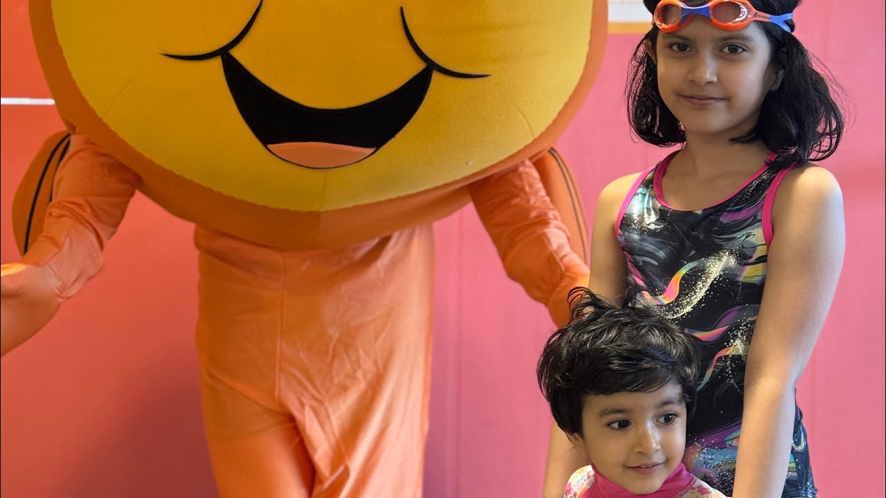 Baby learn swimming .. with safety tools 😃 😎