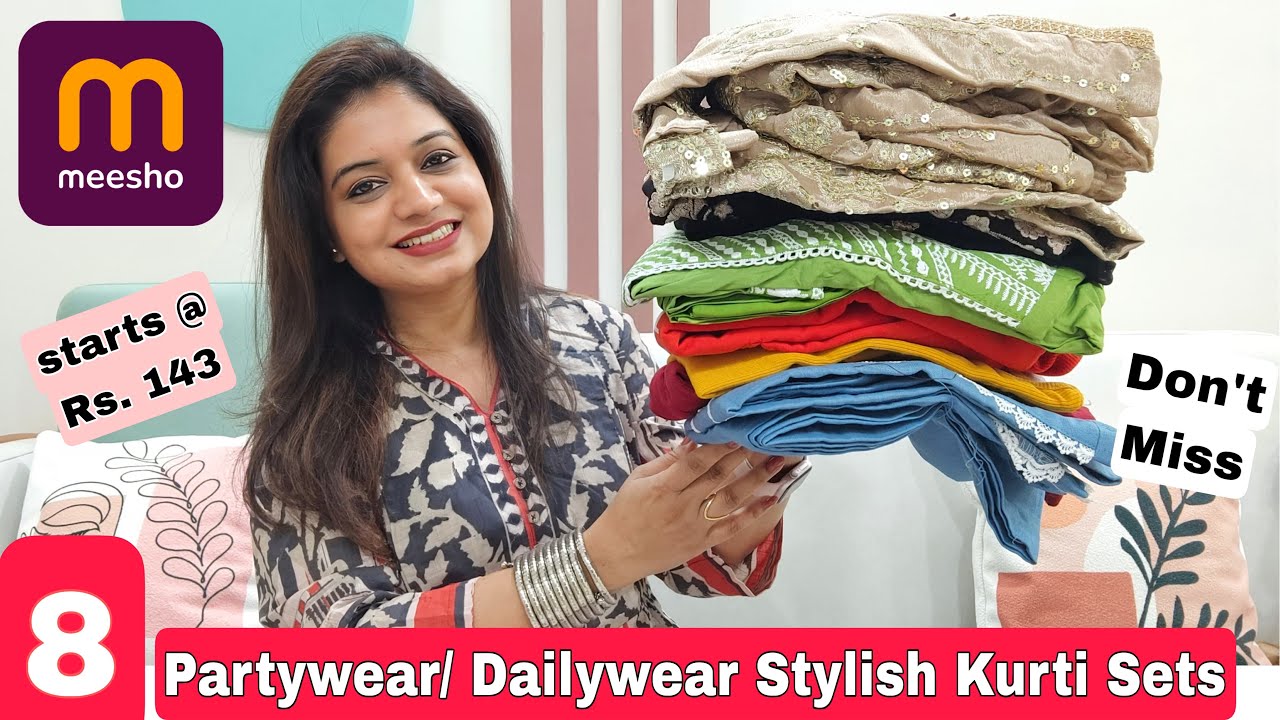 😃 Meesho Huge 8 Kurta Sets, Kurtis, Dresses & Winter wear Haul Starting Rs. 142 |❤️Meesho Haul