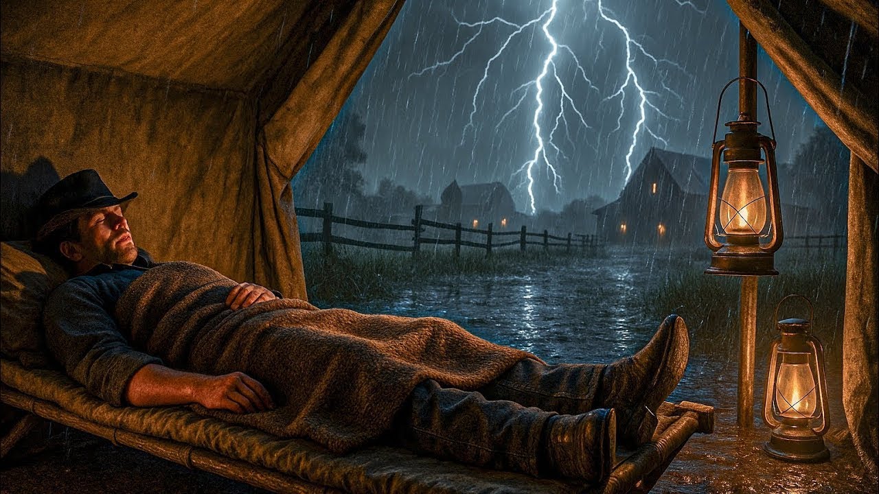 Peaceful Stormy Tent Night at Black water – Arthur Sleeping in the Rain | RDR2 ASMR