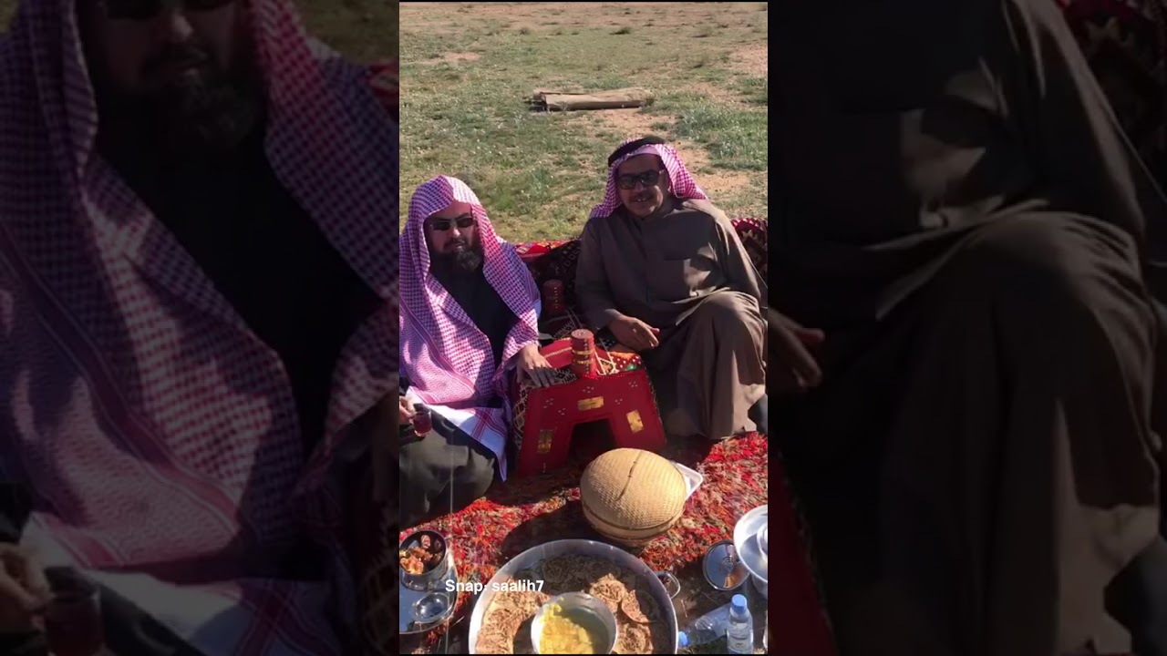 الشيخ عبدالرحمن السديس يلقط فقع ويشرب حليب نياق في مشروع الفقع بالقصيم