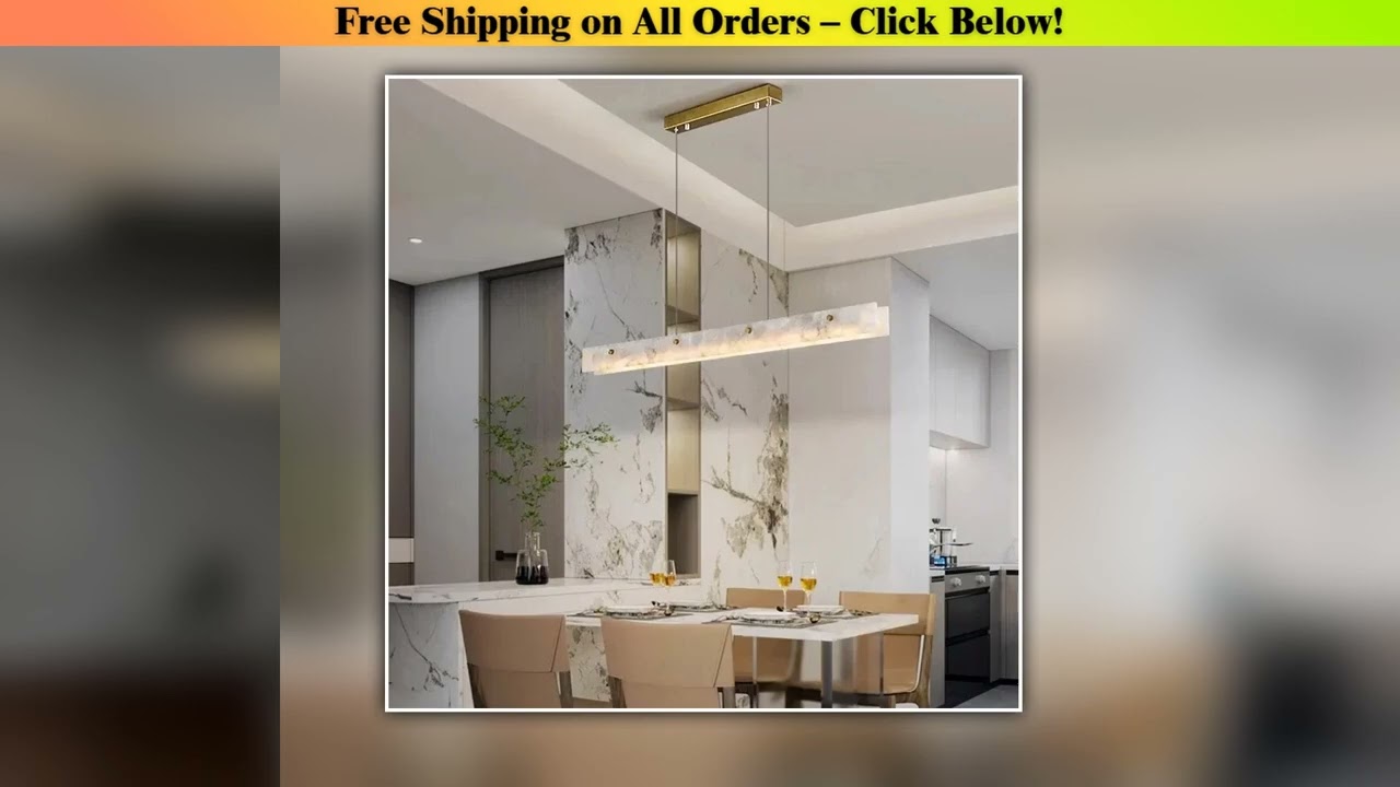 Modern Luxury Style Marble LED Chandelier For Dining Room Kitchen Bedroom Gold Decoration Pendant