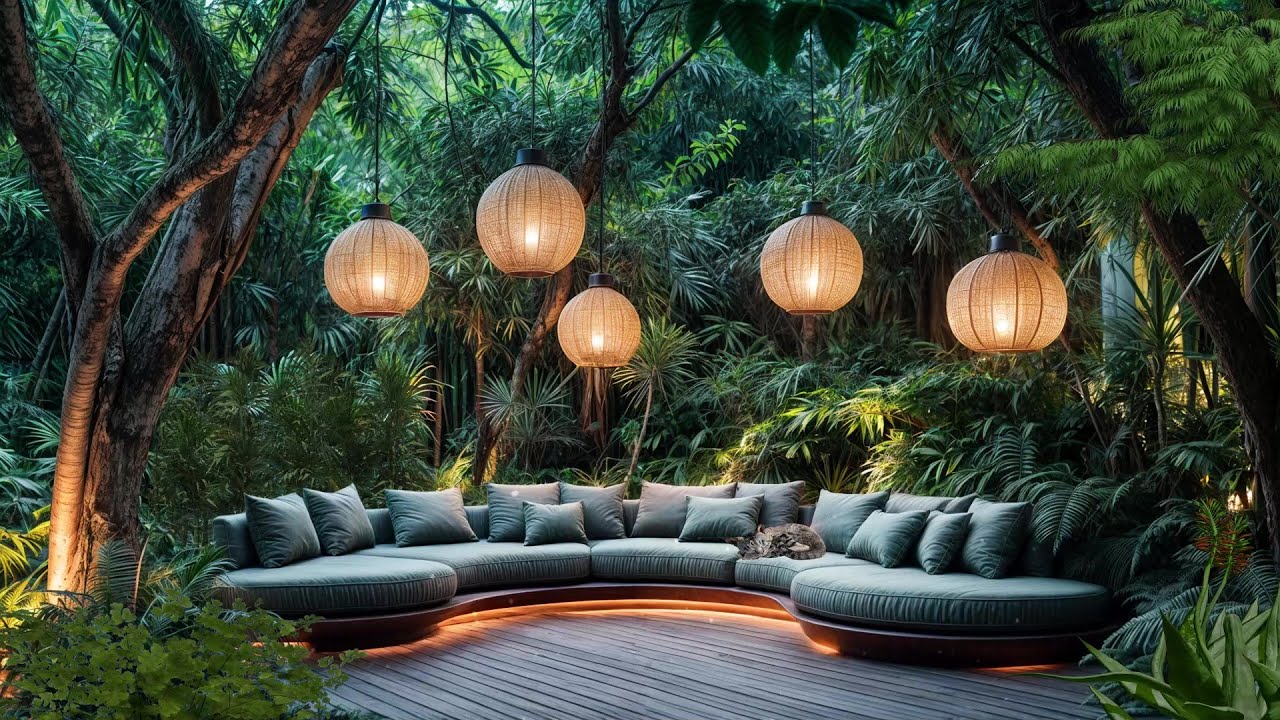 Cozy Spring Jazz Nights 🎷 Relaxing Jazz in a Serene Outdoor Space for Sleep & Relaxation