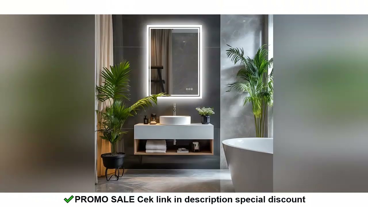 LUVODI Illuminate LED Backlight Bathroom Mirror Frameless Dimmable Defog Bath/Shower/Shaving Mirror