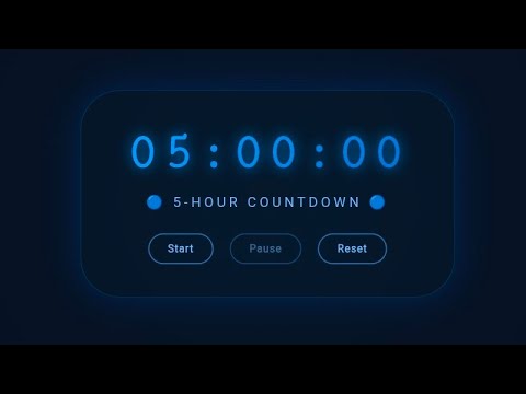 5 Hour Countdown Timer Blue Edition | No Music Timer for Study, Focus ...