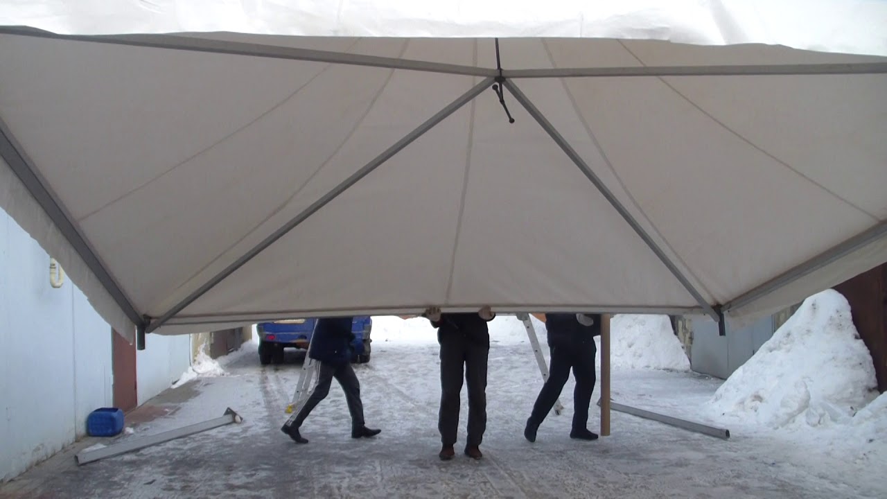 Установка шатра Пагода Тент - YouTube