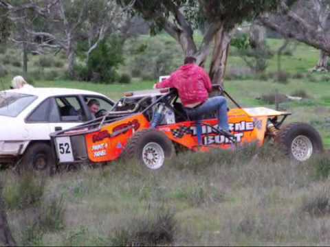 Robbie Bolger test driving V8 Truggy at Callington, SA