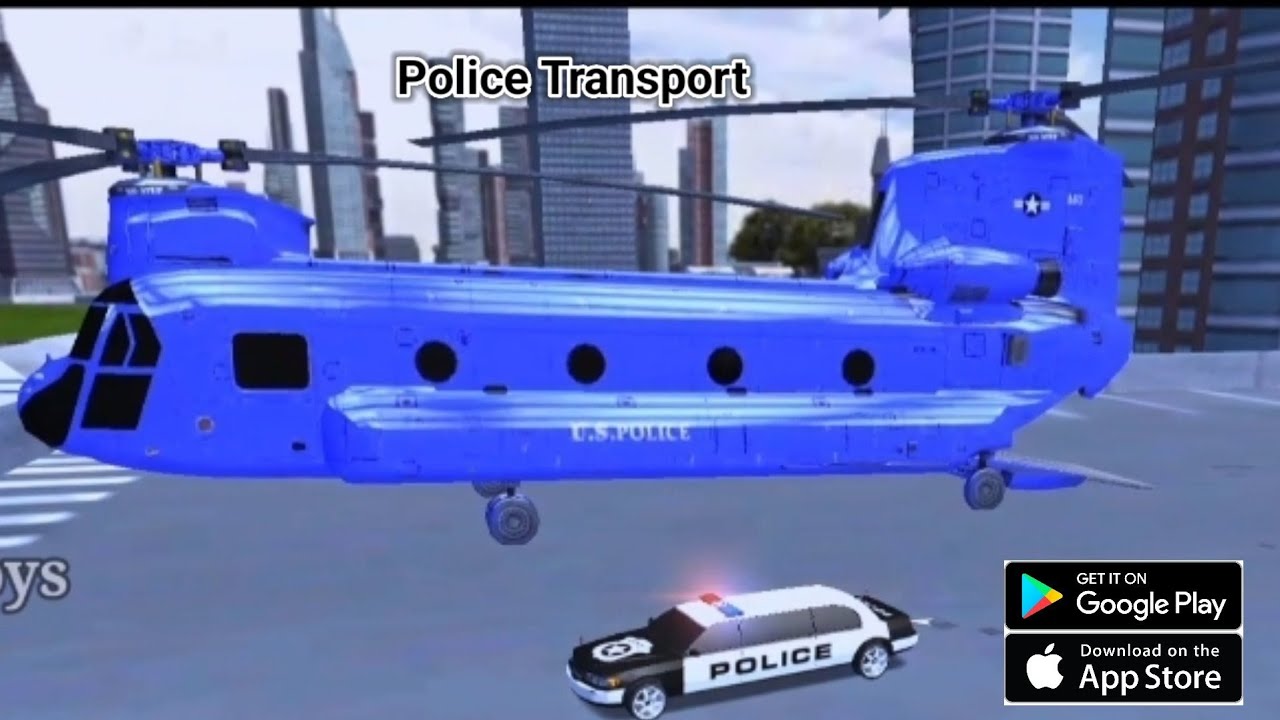 Police Transport Car Parking Limousine Police Car Transport Trailer and Airplane Android 3D