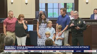 Alpharetta man and woman honored for saving boys from dog attack screenshot 5