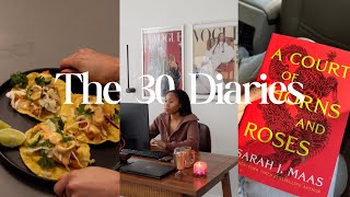 The 30 Diaries| reading ACOTAR, home office updates, morning meditation| My Weekly R.E.P.O.R.T