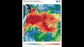 Animation showing increasing near surface smoke over the next 84 hours in Oregon and Washington